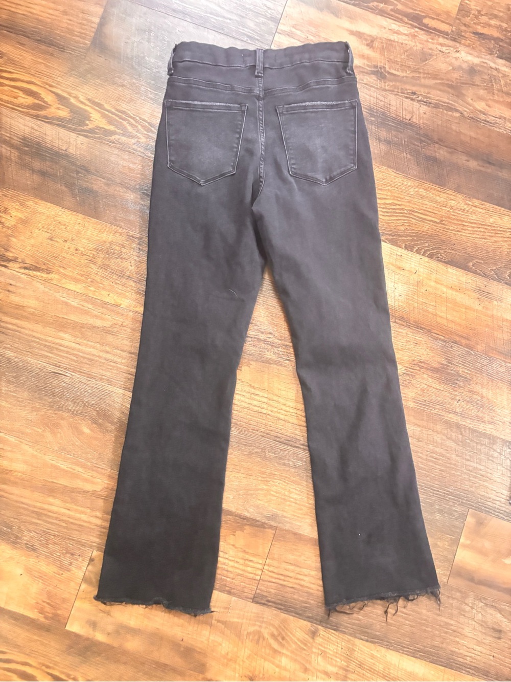 VERVET Black High Rise Raw Hem Flare Jeans Size 25 - Picture 7 of 9